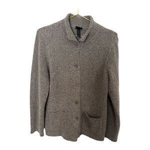 Eileen Fisher | Wool Blend Button Up Pocket Cardigan | M